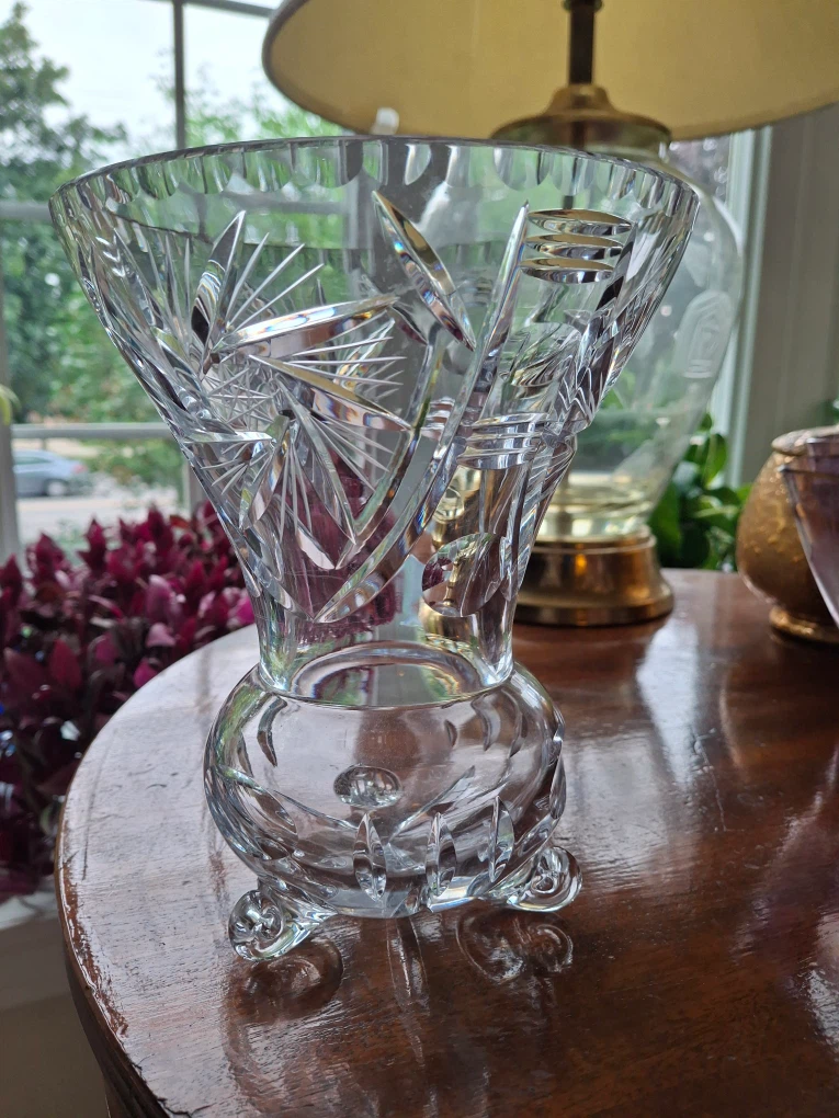 Crystal vase with feet - photo 2