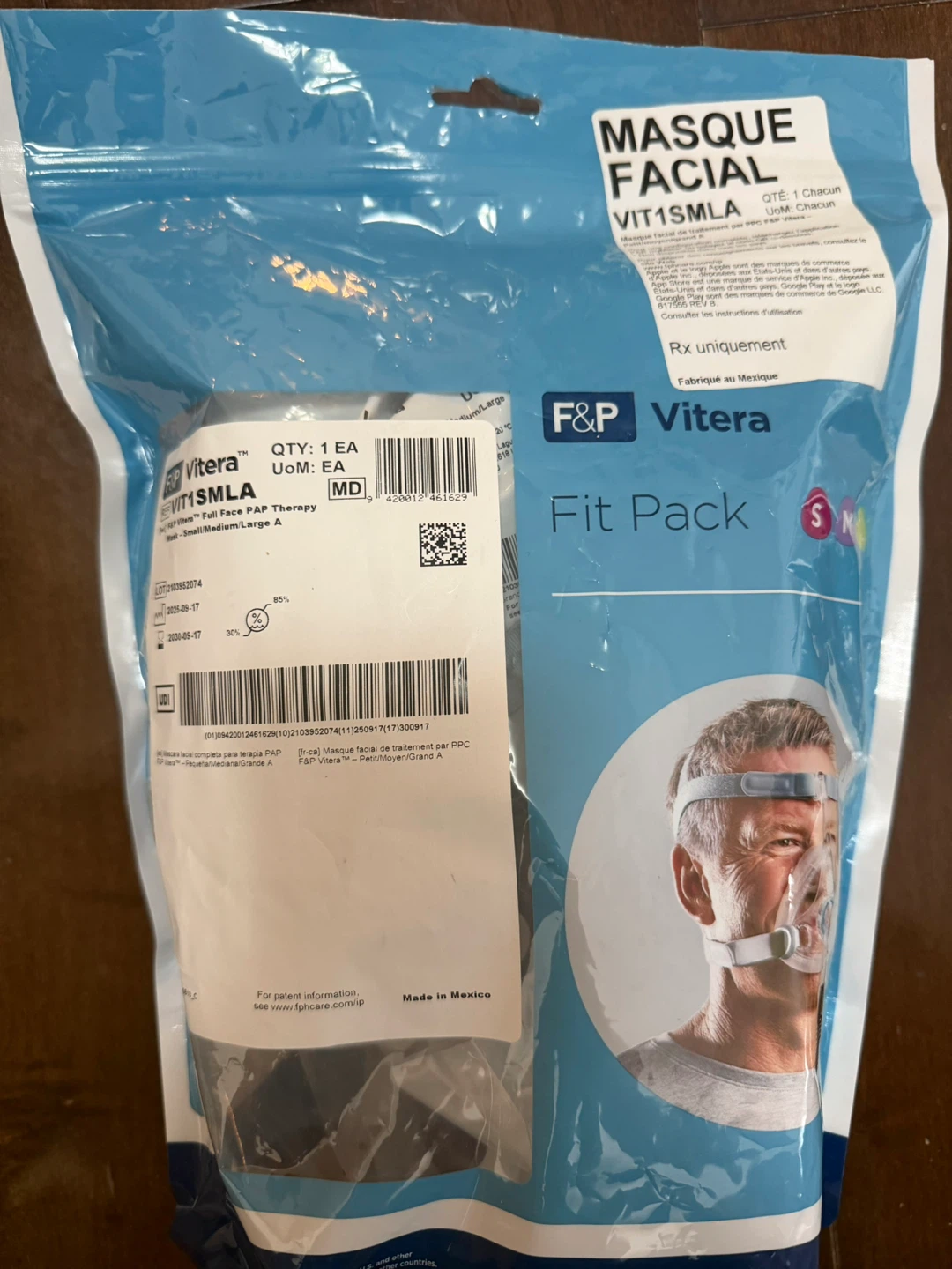 F&P Vitera Full Face CPAP Mask Fit Pack - photo 3