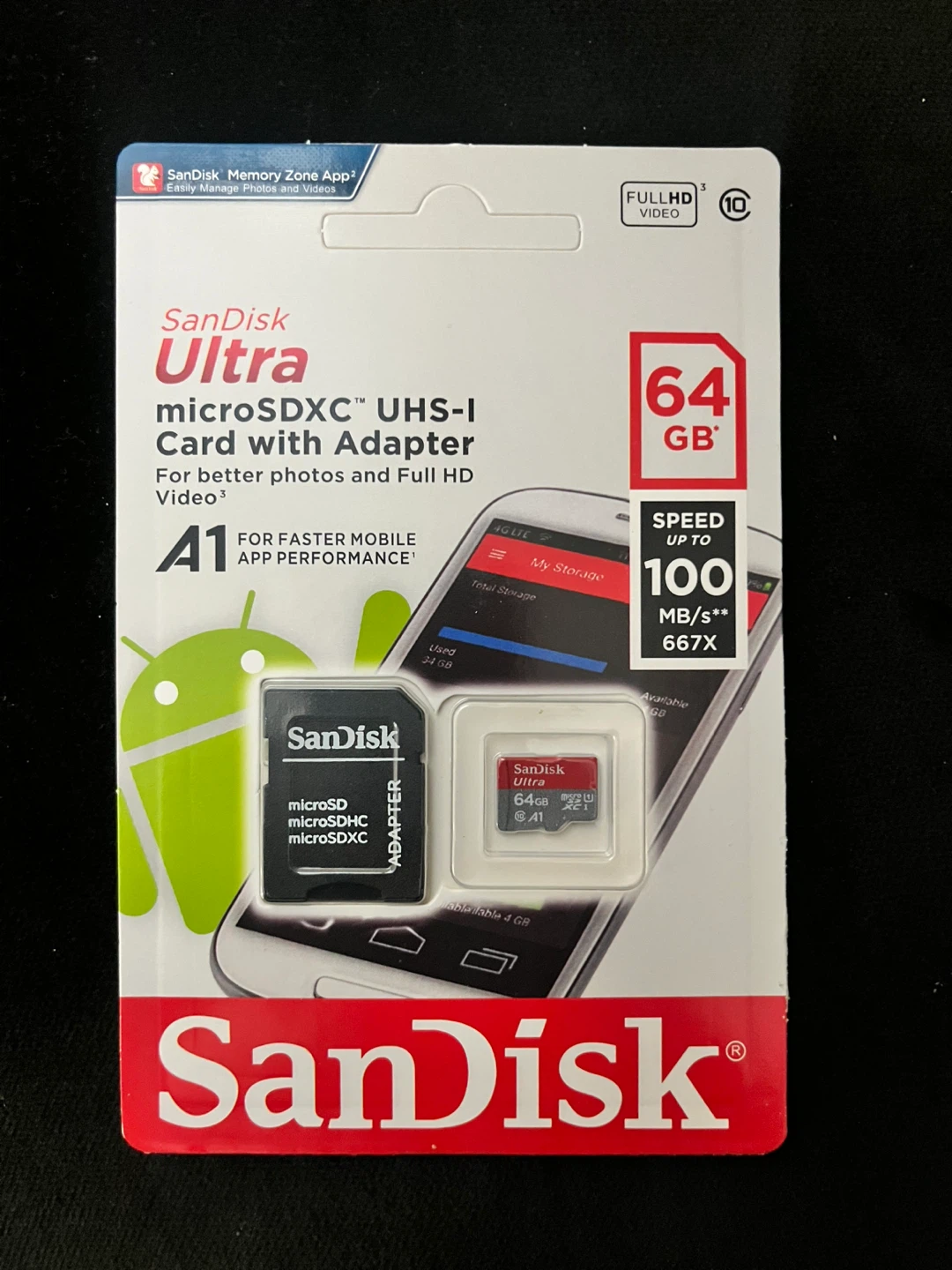 Brand new SanDisk Ultra microSDXC UHS-I Card with Adapter 64GB