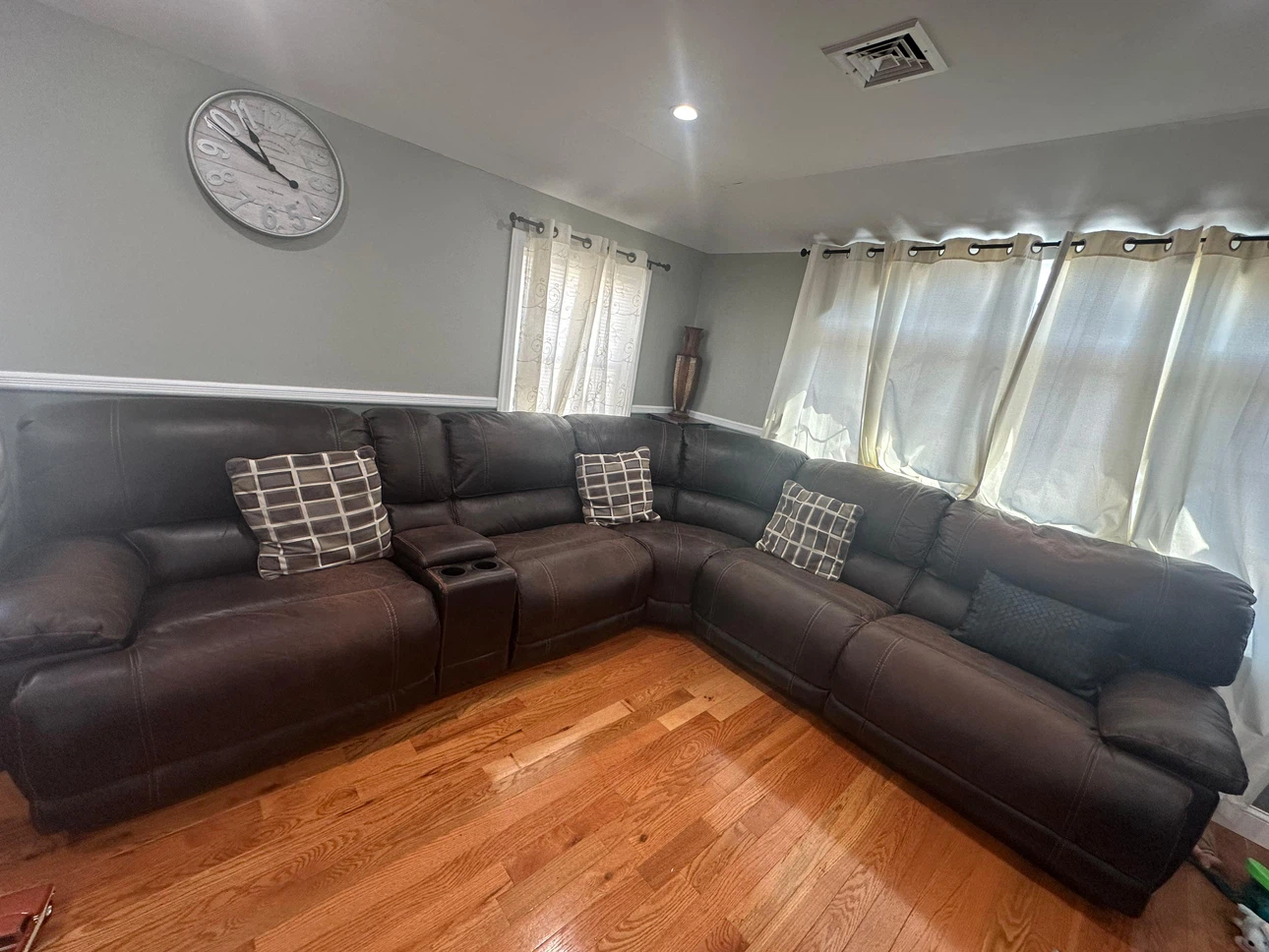 5 L shape Leather Sofa - photo 2