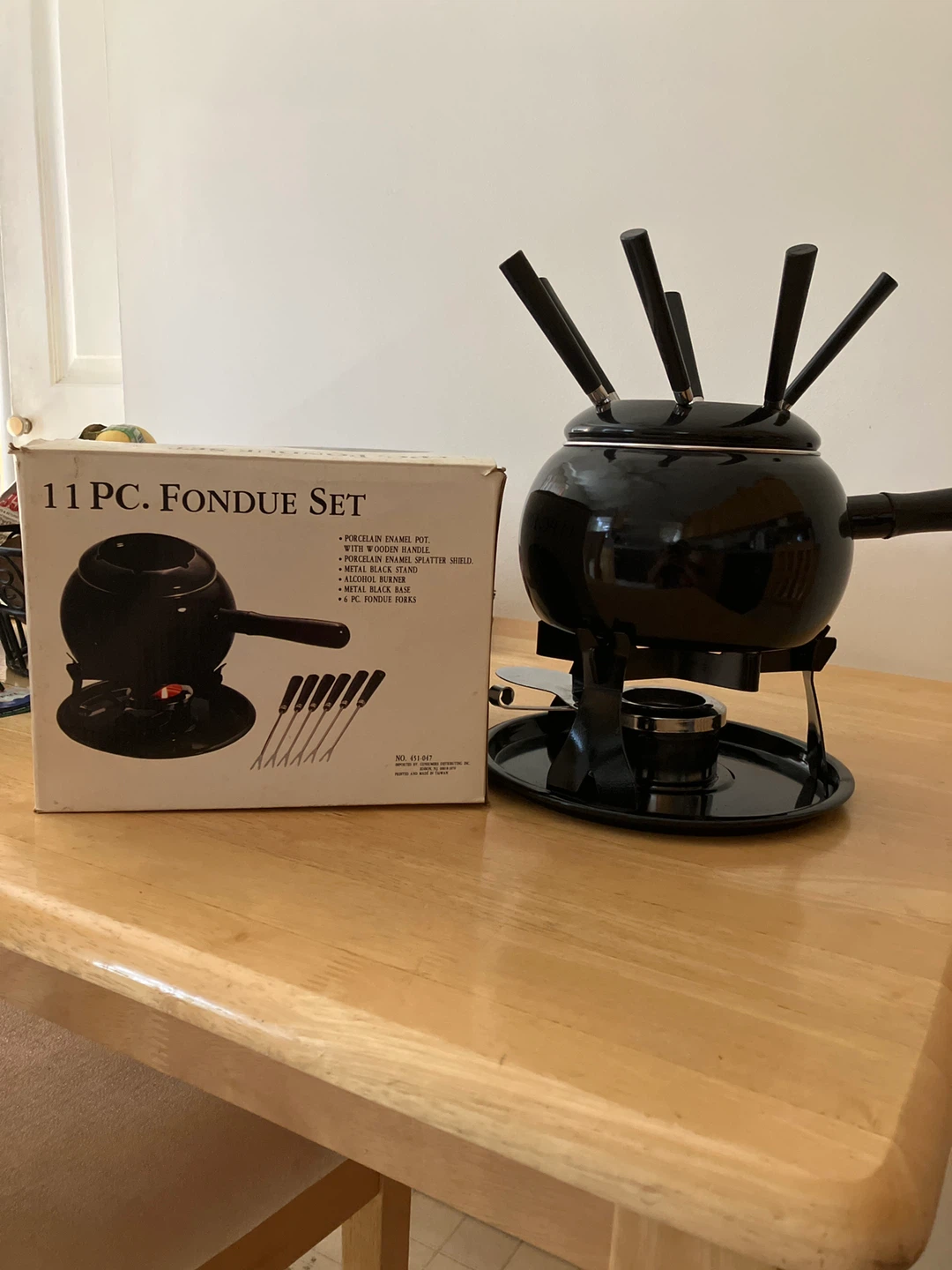 11 Piece Fondue Set - Black