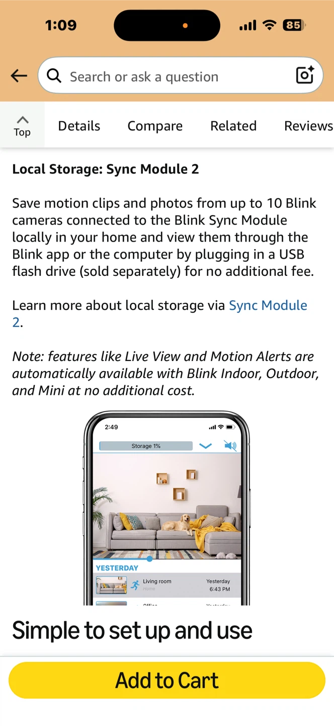 Blink Wireless HD Security Camera System with Sync Module 2 - photo 2