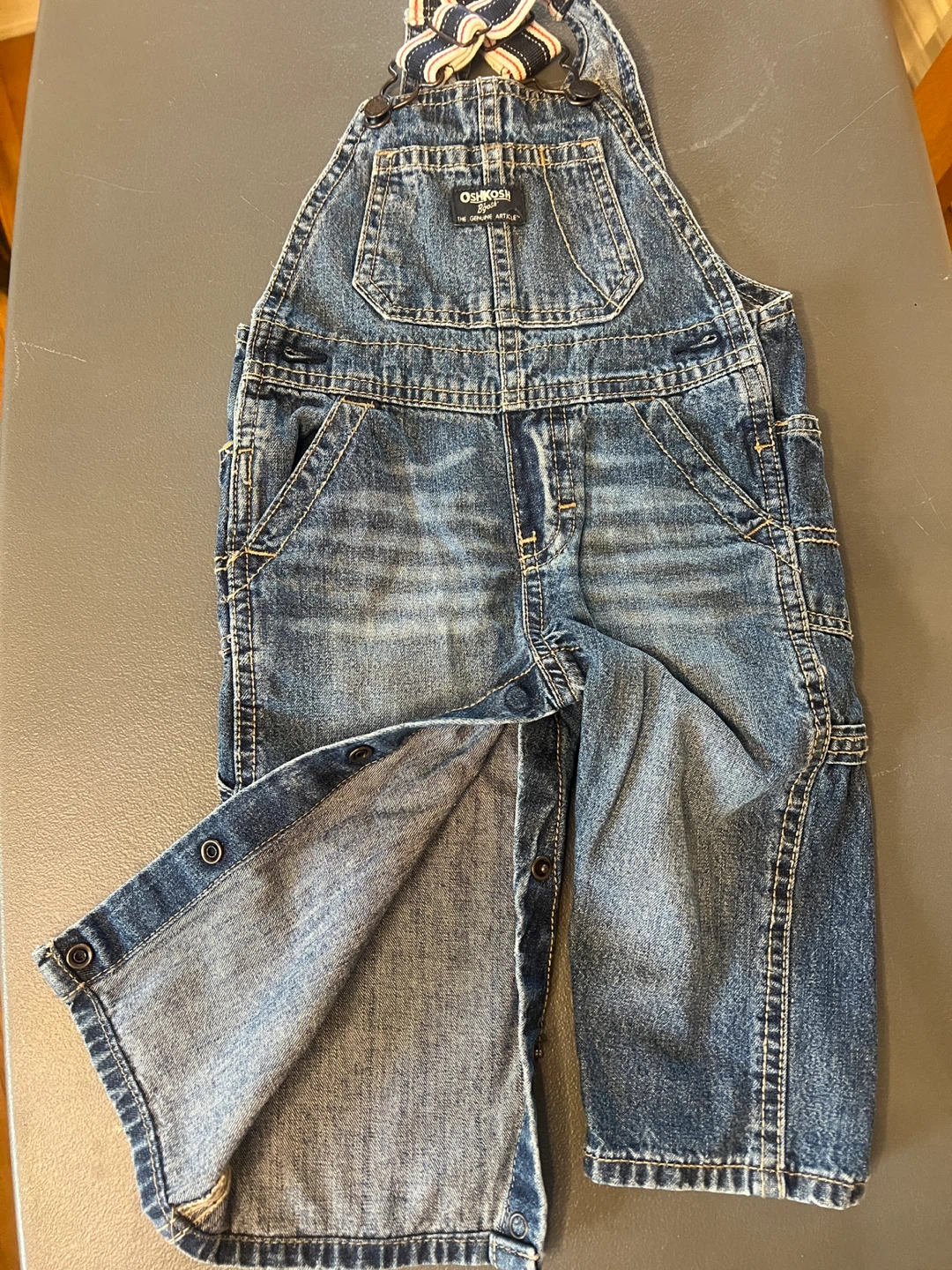 OshKosh B'gosh Denim Overalls - Size 12M - photo 2