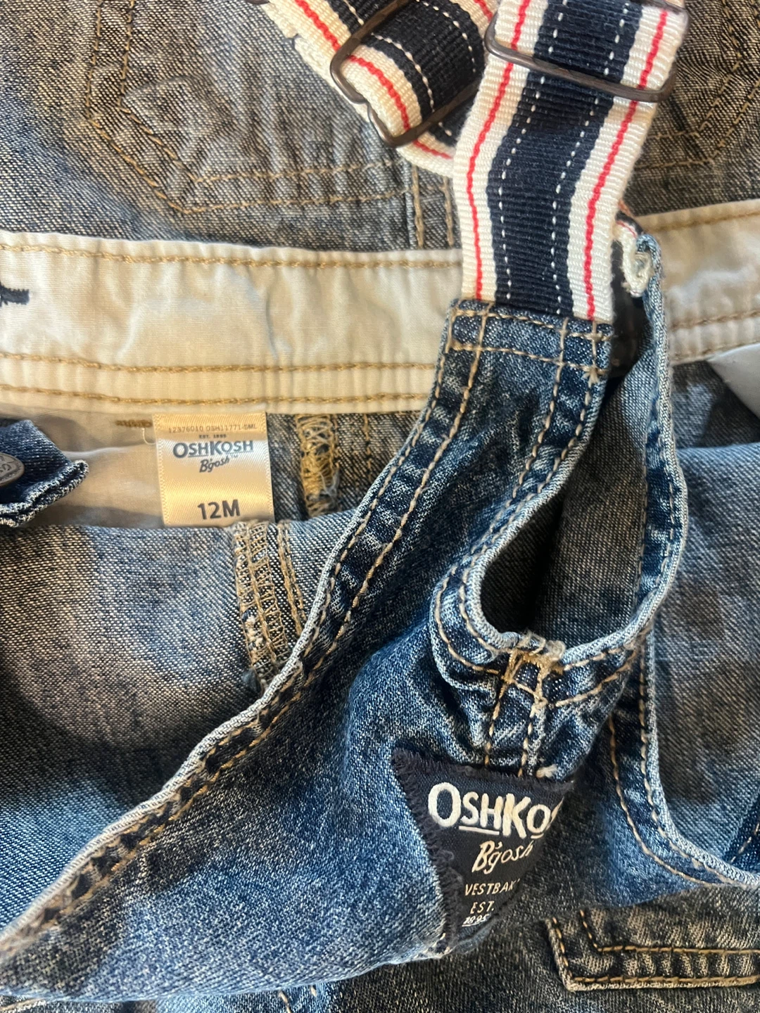 OshKosh B'gosh Denim Overalls - Size 12M - photo 4