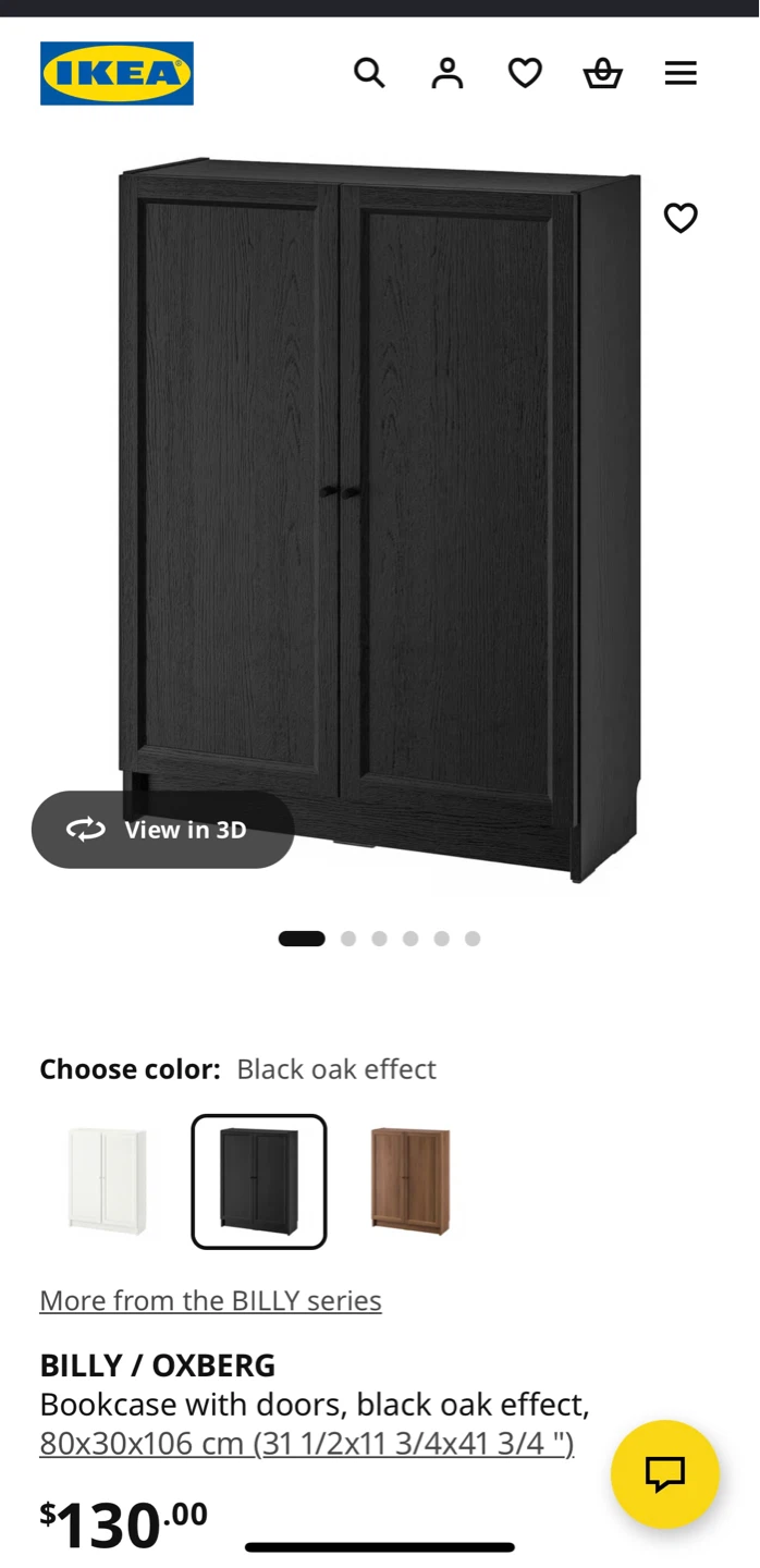 2 IKEA Billy Oxford Bookcases with Doors  - $80 each - photo 2