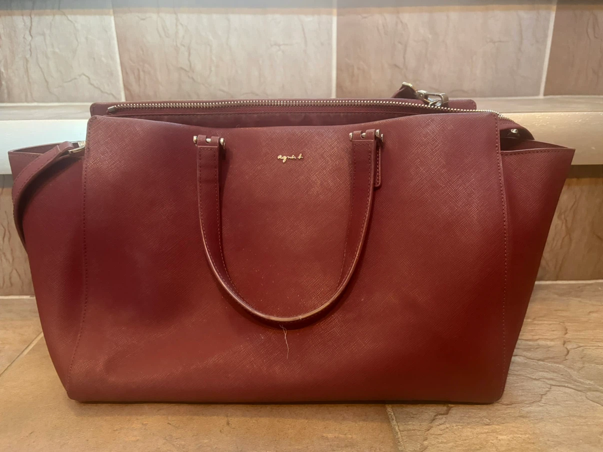 Agnès b. Handbag - Burgundy