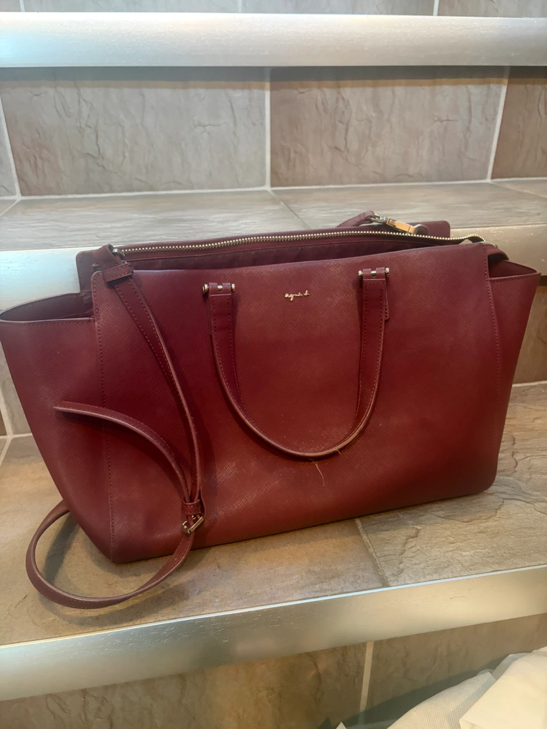 Agnès b. Handbag - Burgundy - photo 3