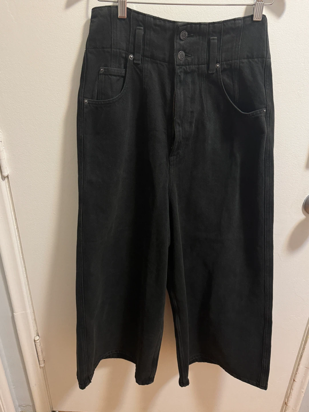 Banana Republic Black Wide-Leg Cropped Jeans Size 28 - photo 2