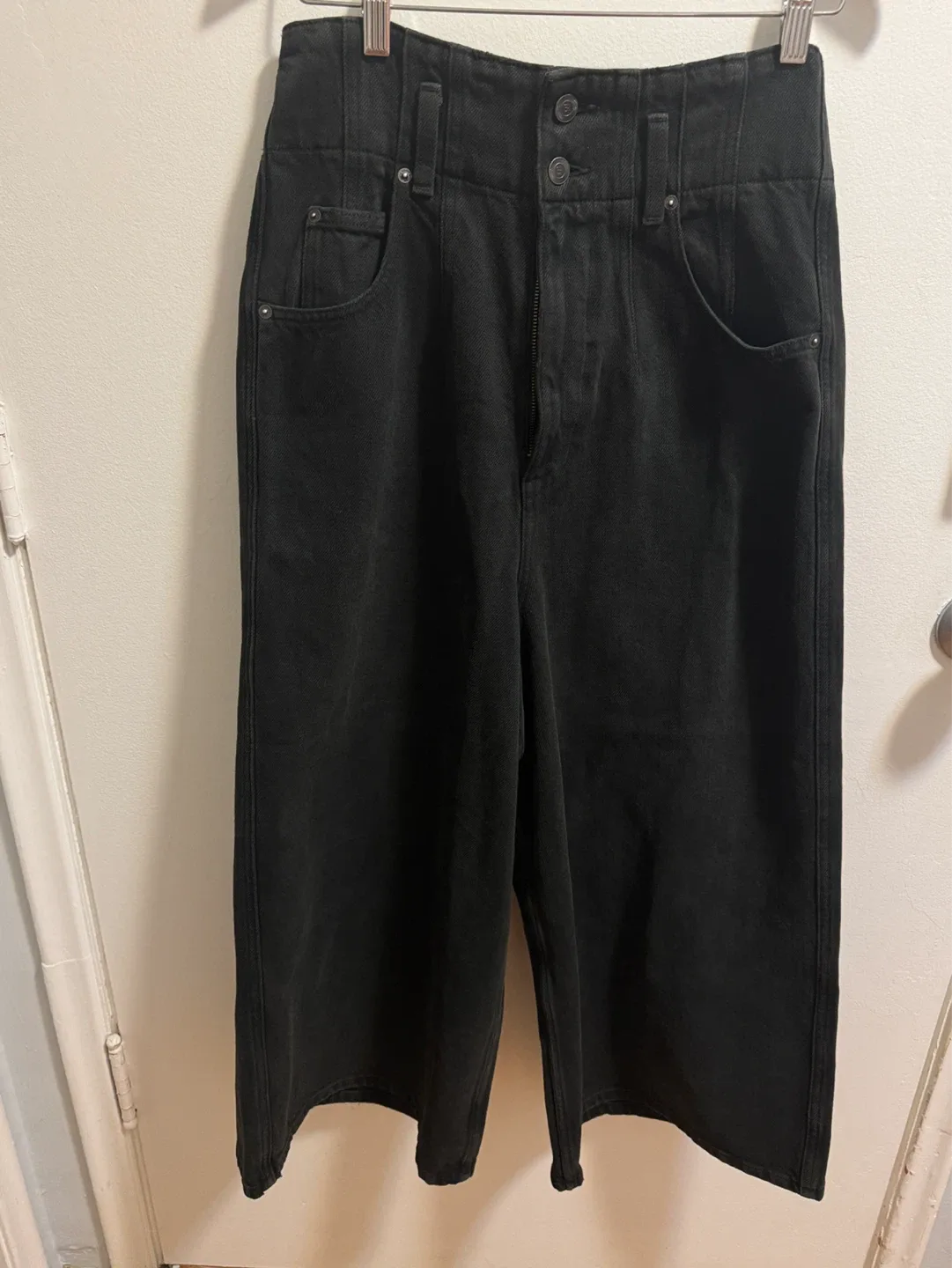 Banana Republic Black Wide-Leg Cropped Jeans Size 28 - photo 2