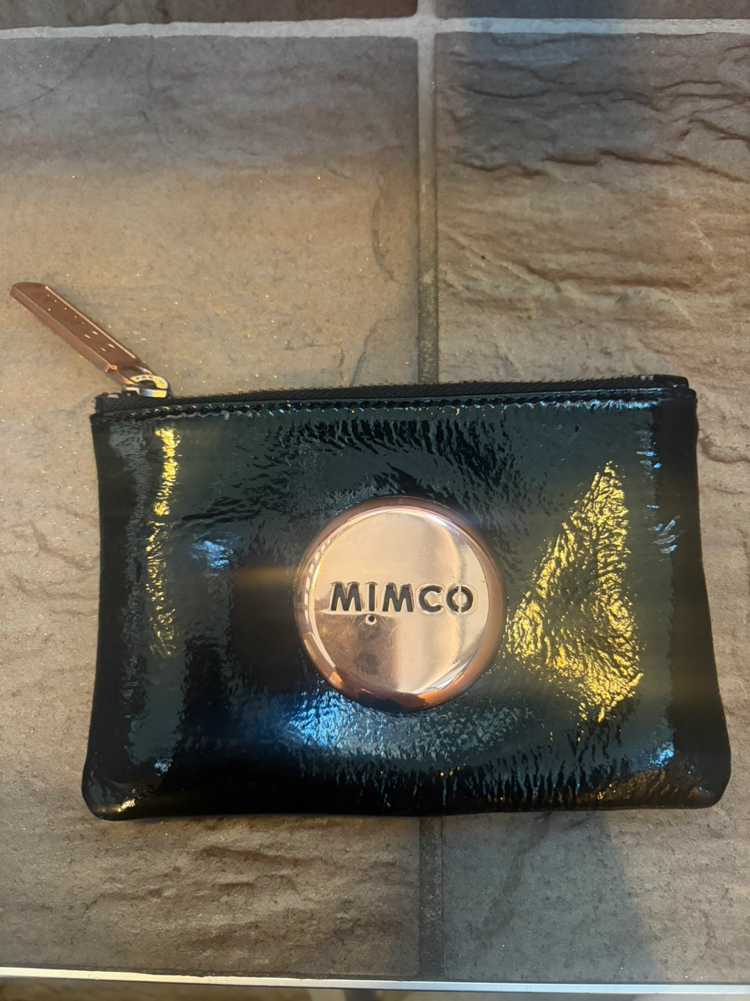 Mimco Black Patent Leather Pouch