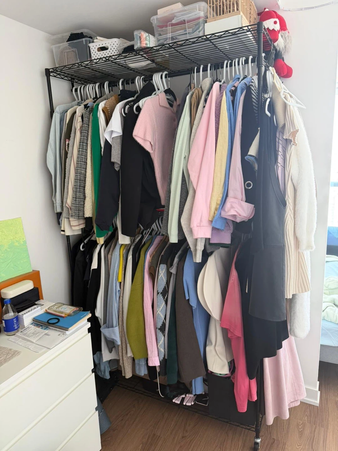 2 clothing racks