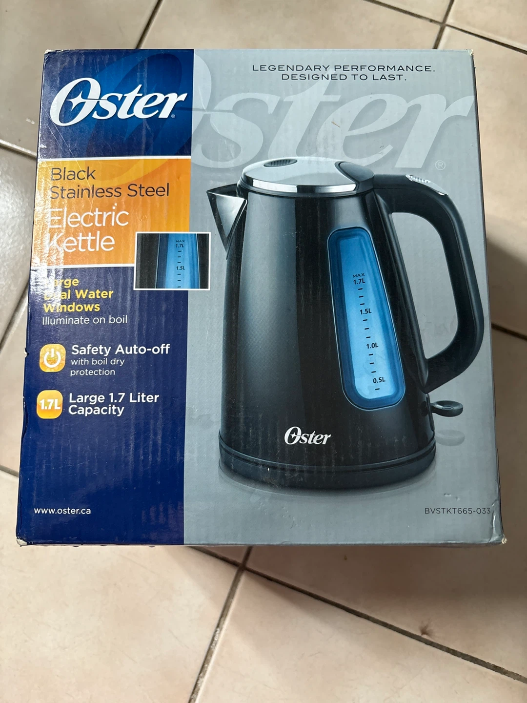 USED Oster Black Stainless Steel Electric Kettle