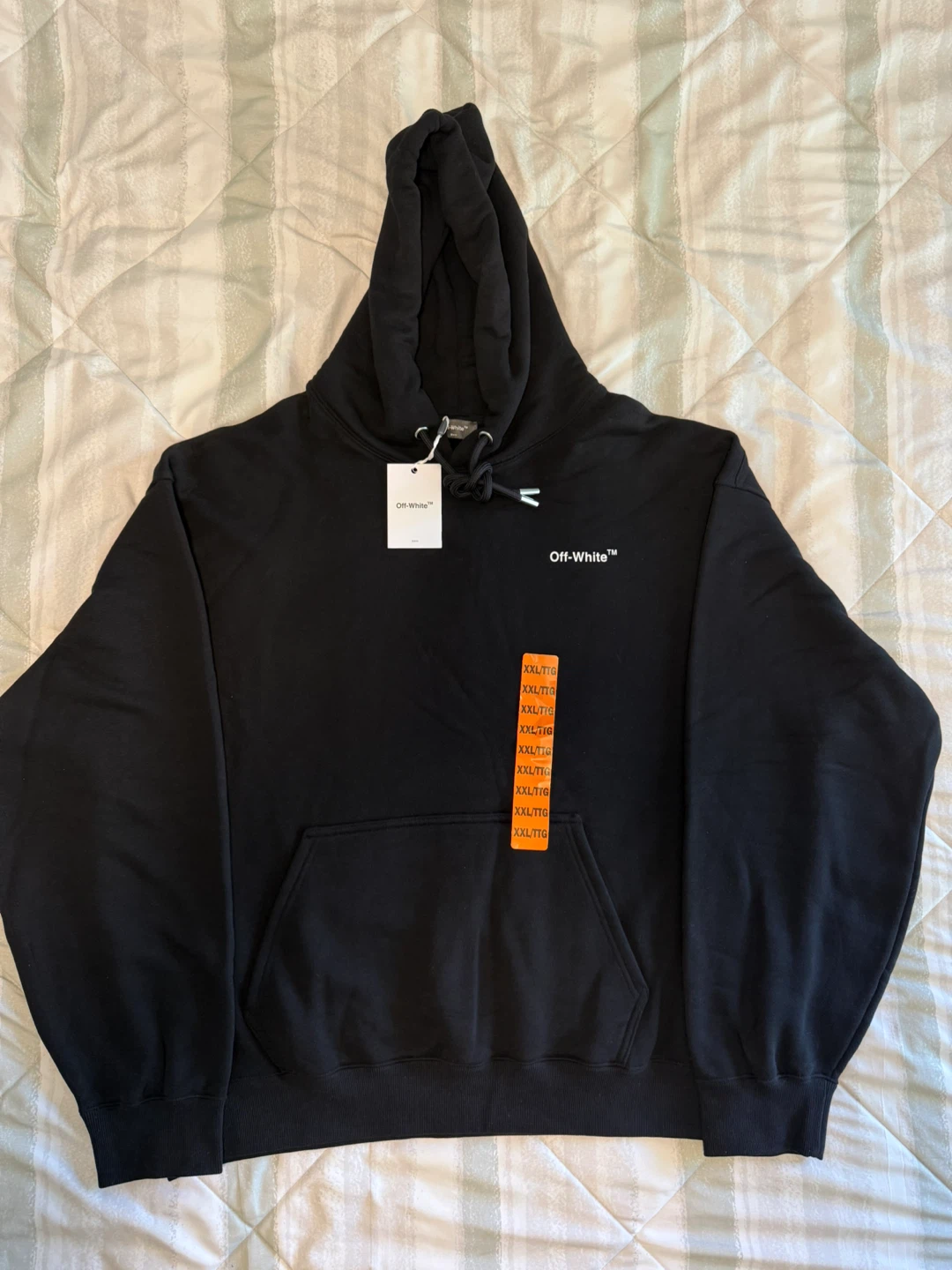 OFF-WHITE Exclusive Men's Oversize Fit Hoodie Black Size XXL - photo 2