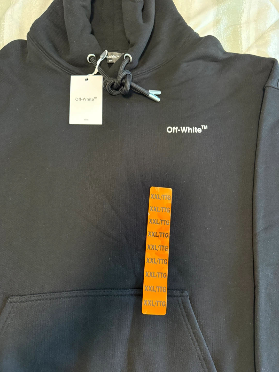 OFF-WHITE Exclusive Men's Oversize Fit Hoodie Black Size XXL - photo 3