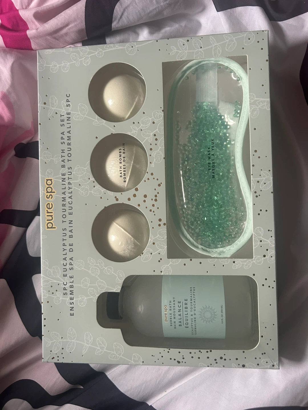 Pure Spa 5pc Eucalyptus Tourmaline Bath Spa Set