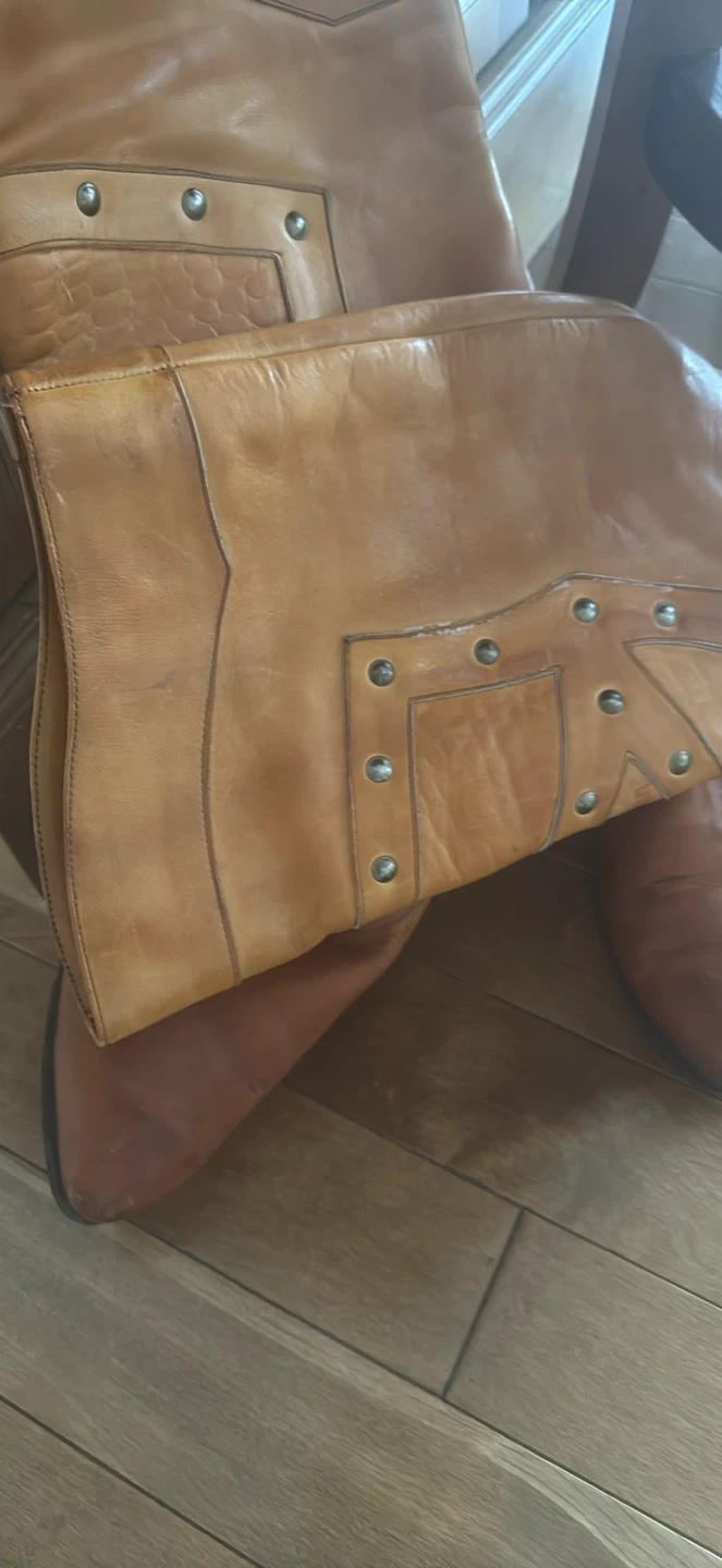 Brown Leather Boots with Studs - photo 2