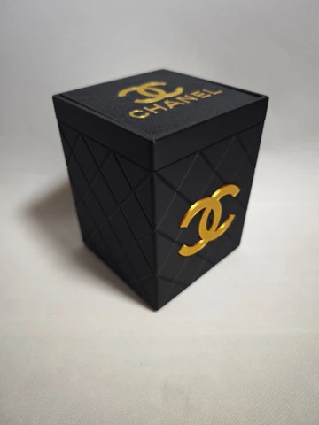 Made by order -  Black Quilted table trash can