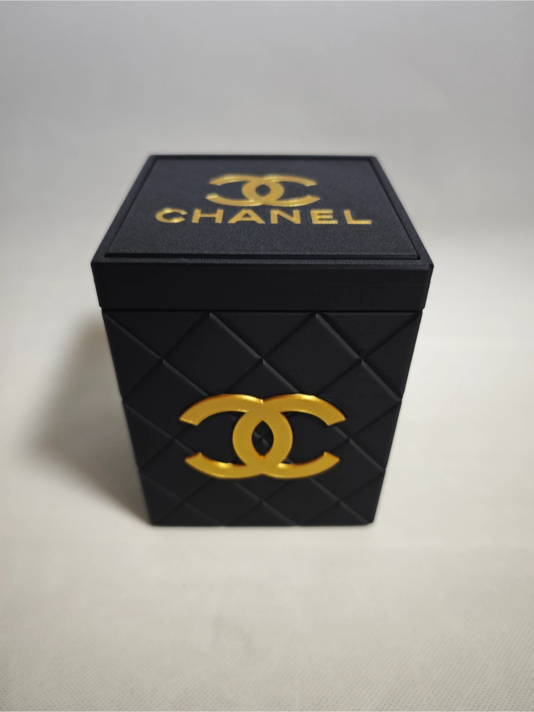 Made by order -  Black Quilted table trash can - photo 2
