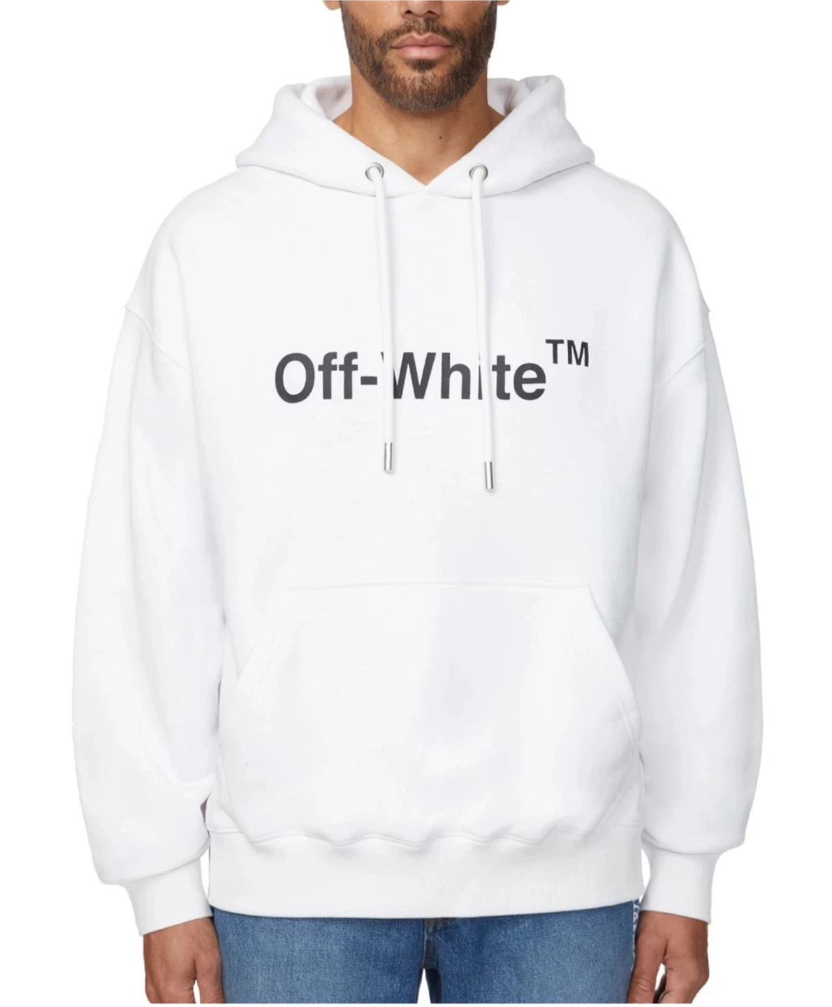 Off-White Exclusive Men's Oversize Fit Hoodie White Size Large