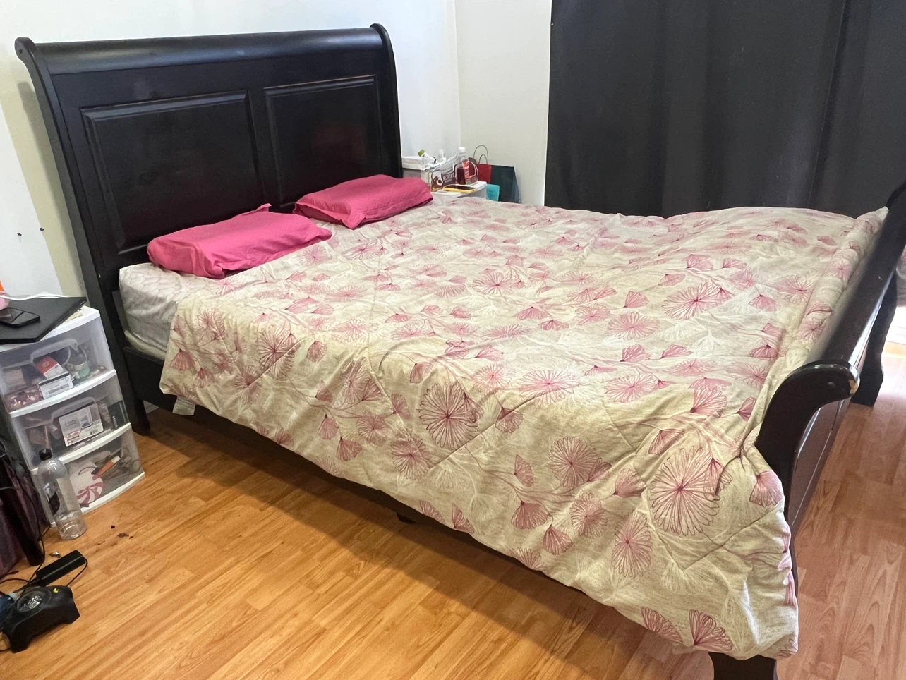 Dark Wood Sleigh Bed Frame