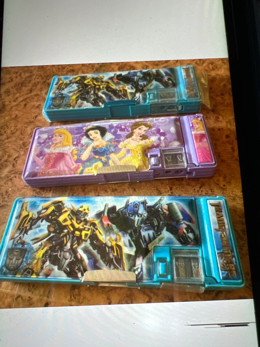 Transformers and Disney Princess Pencil Cases (3 Count)