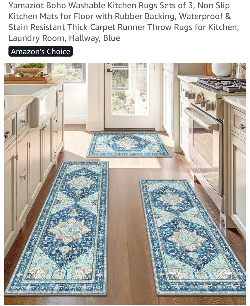 New Set of 3 Boho Area Rug Runners Washable