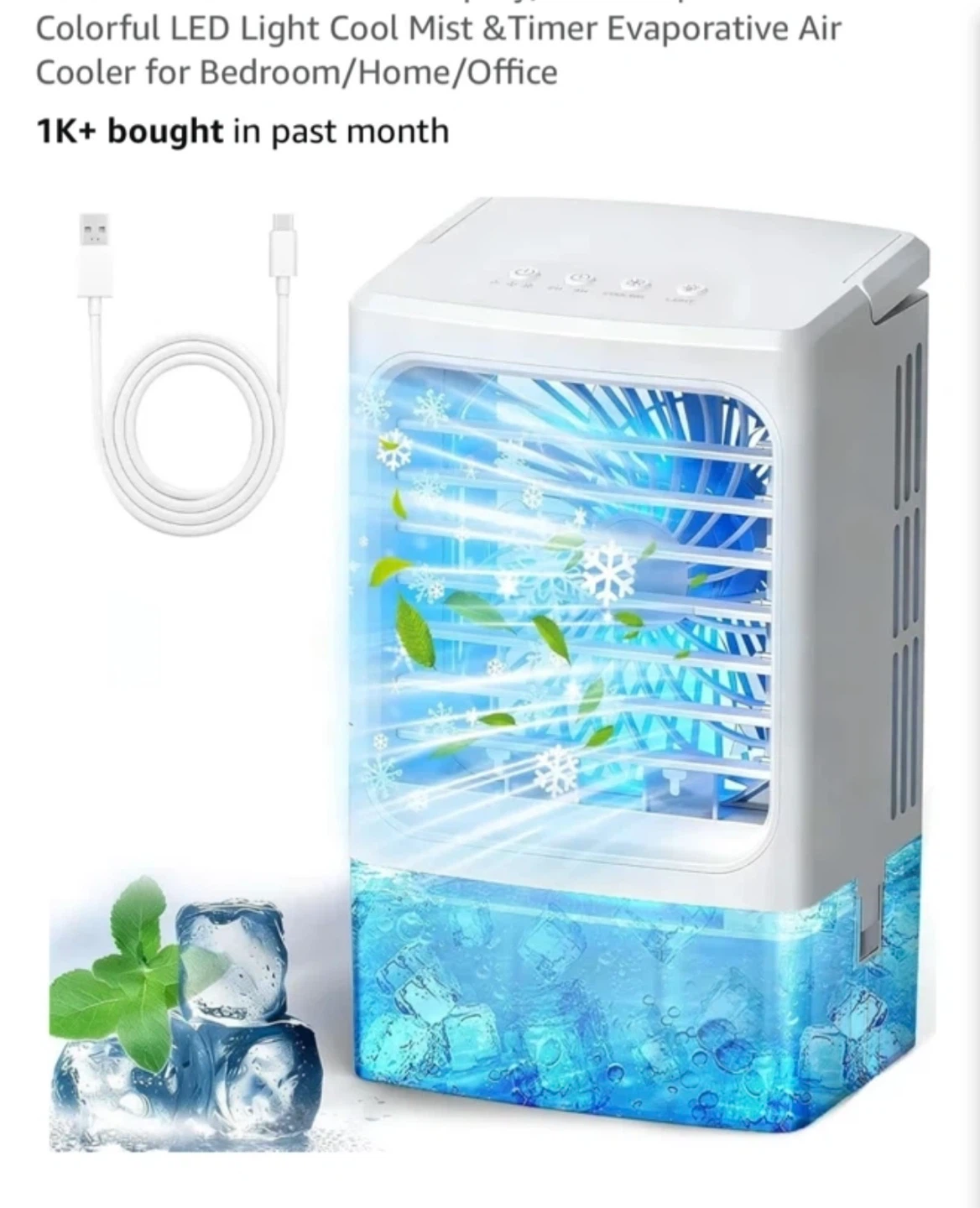4-In-1 Mini Air Conditioner Cooler Fan