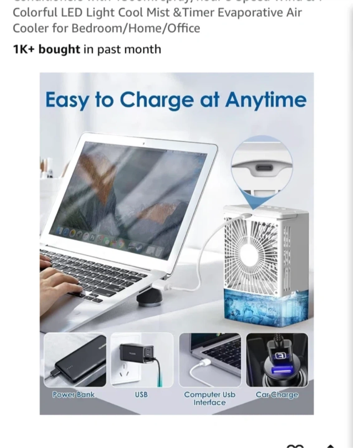 4-In-1 Mini Air Conditioner Cooler Fan - photo 5