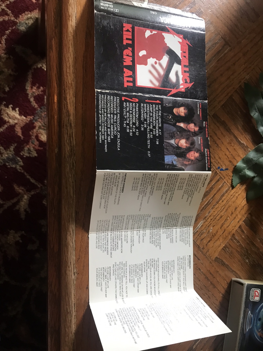 Metallica Kill 'Em All Cassette Tape Artwork Only