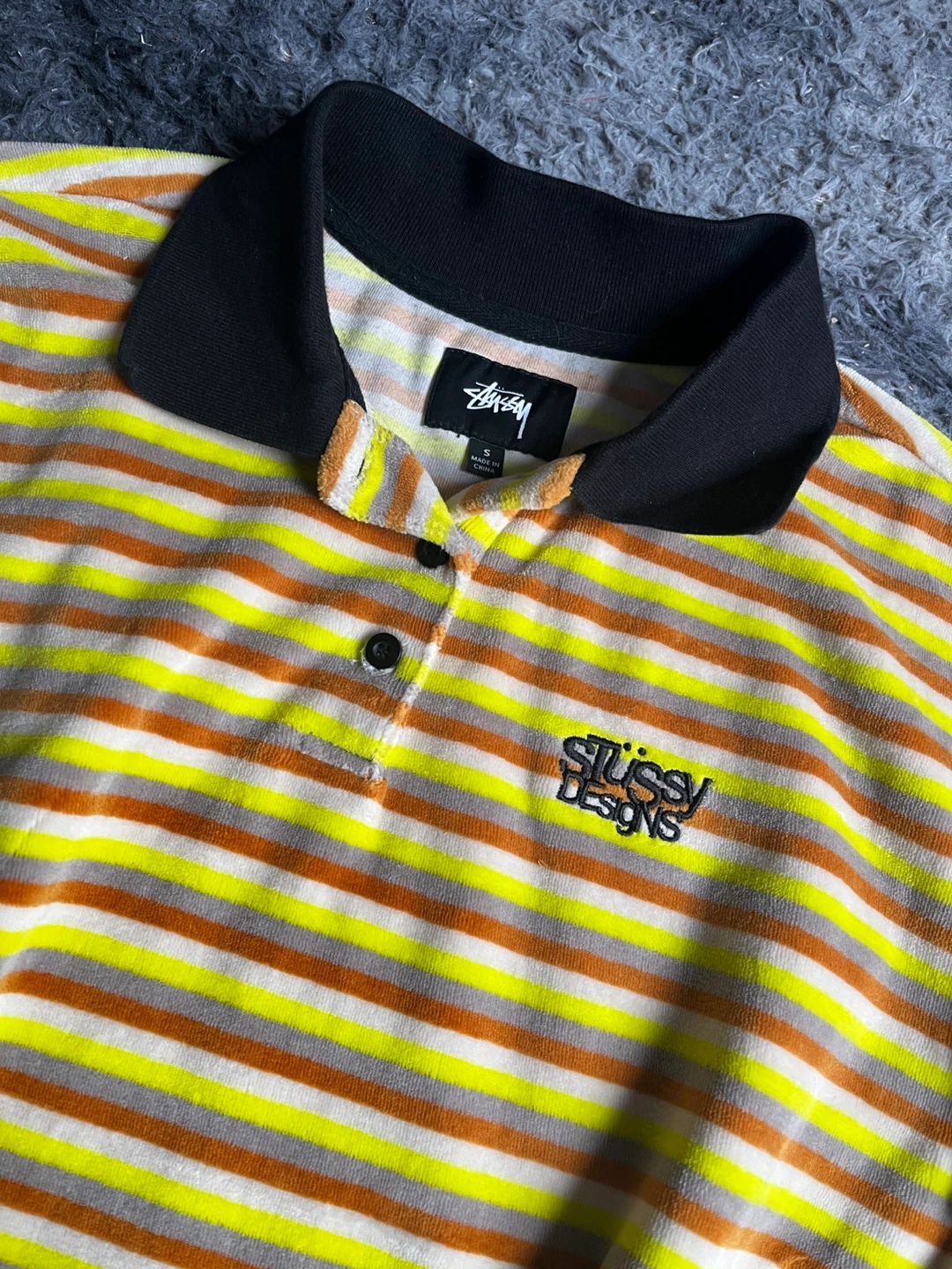 Stüssy Striped Long Sleeve Polo Shirt - photo 2