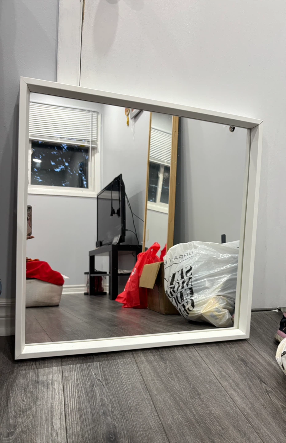 White Framed Mirror