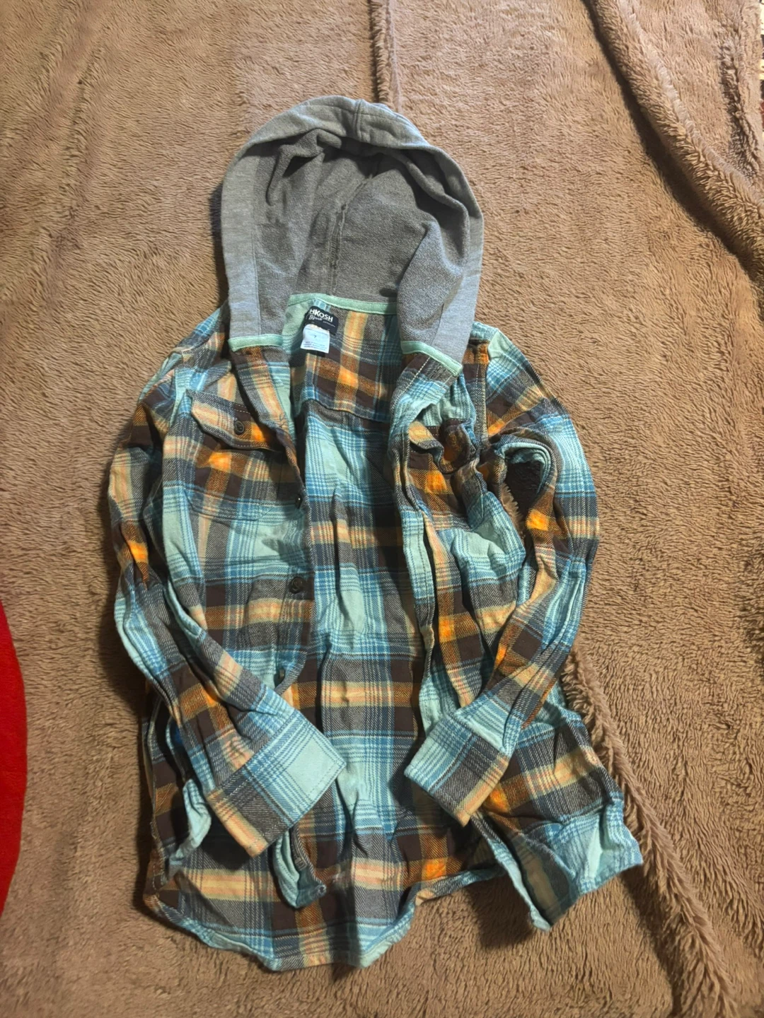 OshKosh B'gosh Plaid Flannel Hooded Shirt