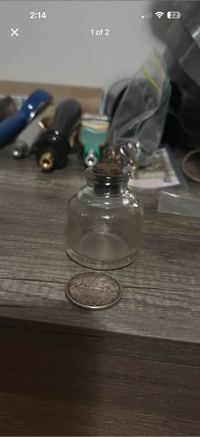 Waterman’s ink well with cork glass bottle