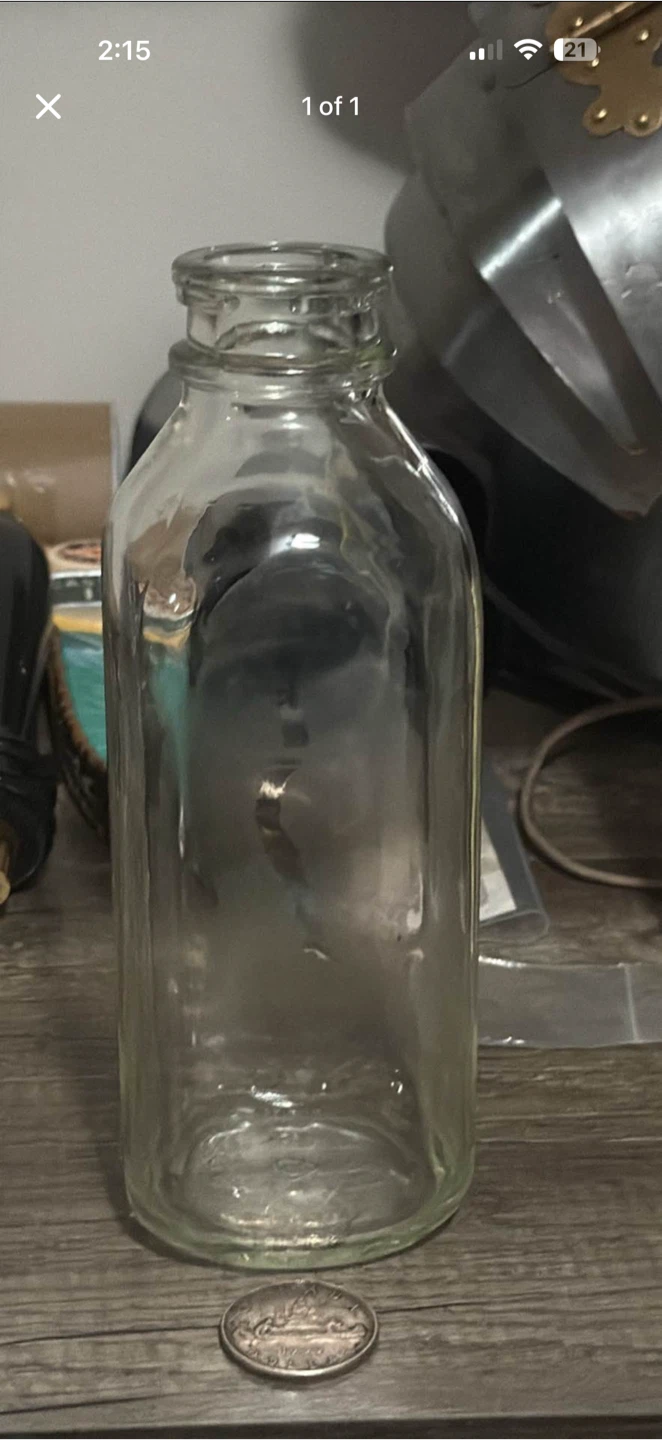 Glass milk bottle