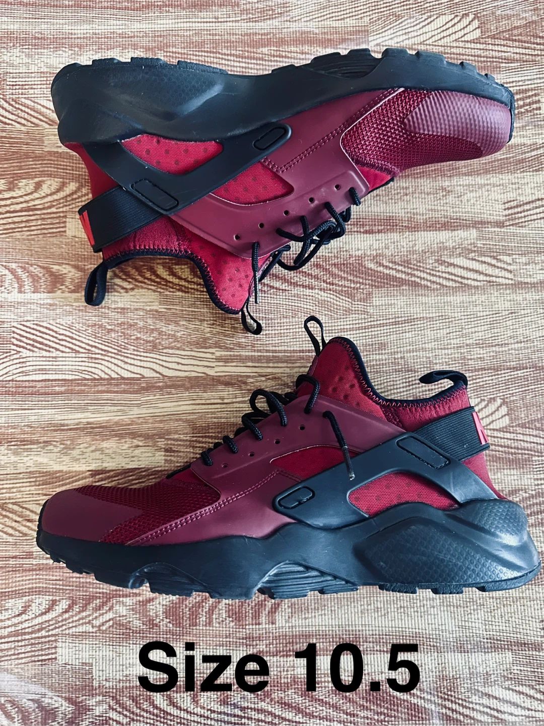 Nike Air Huarache Running Shoes - Burgundy/Black - Size 10.5 - photo 4