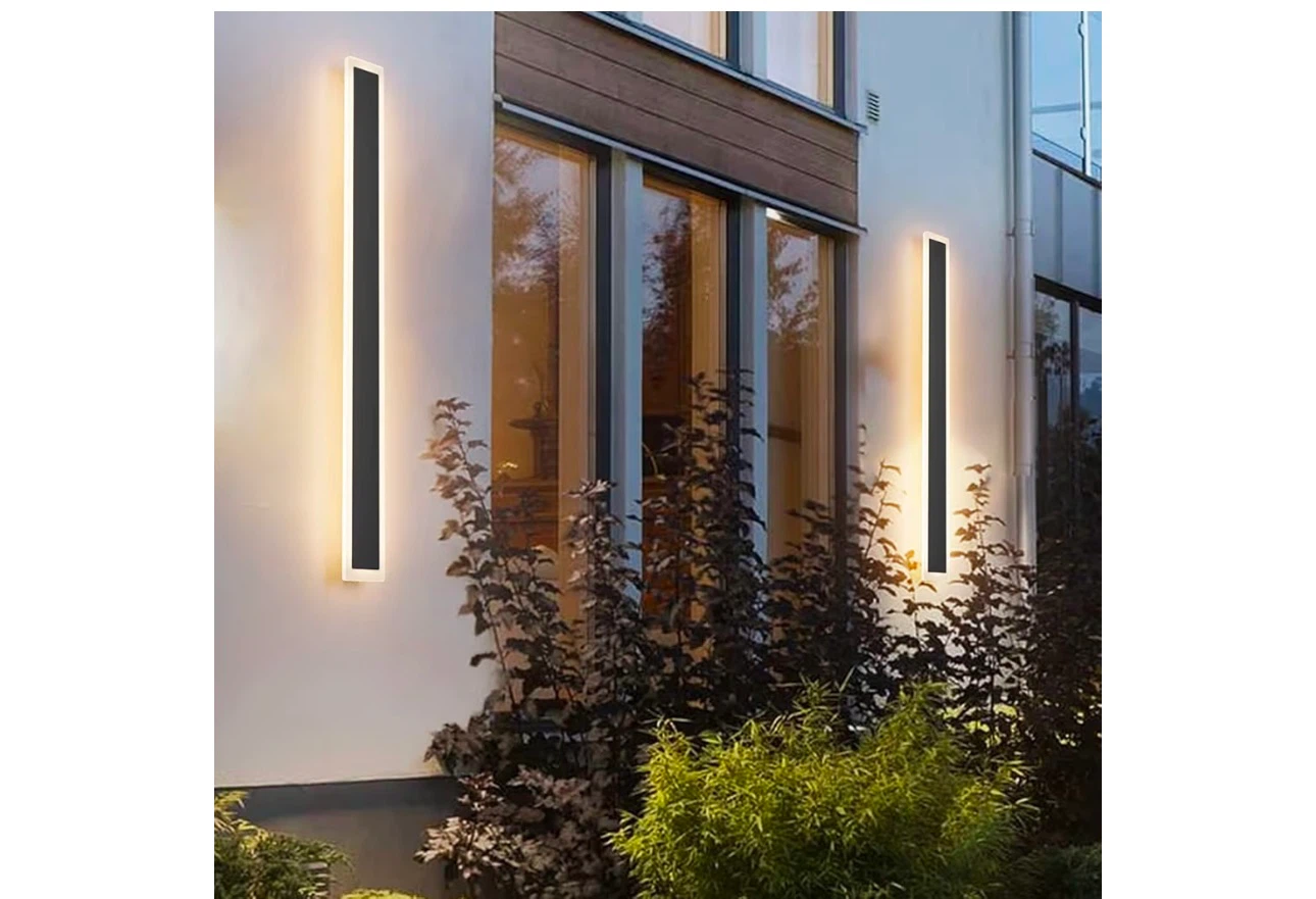 Modern LED Wall Sconce Light Fixture - Black, 39.4 inch