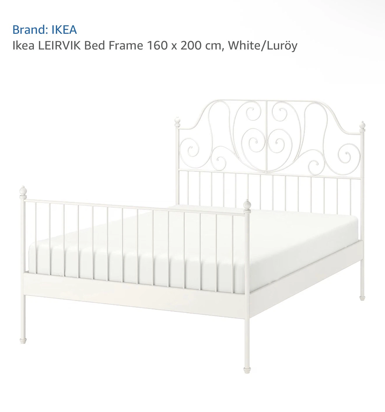 IKEA LEIRVIK Bed Frame 160 x 200 cm White - photo 4