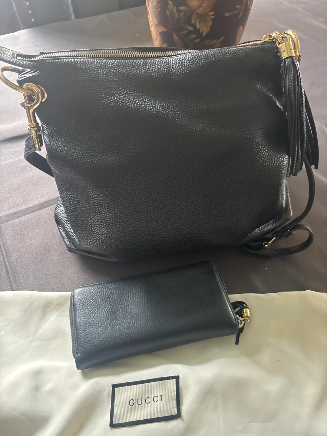 Gucci, black leather purse - photo 2