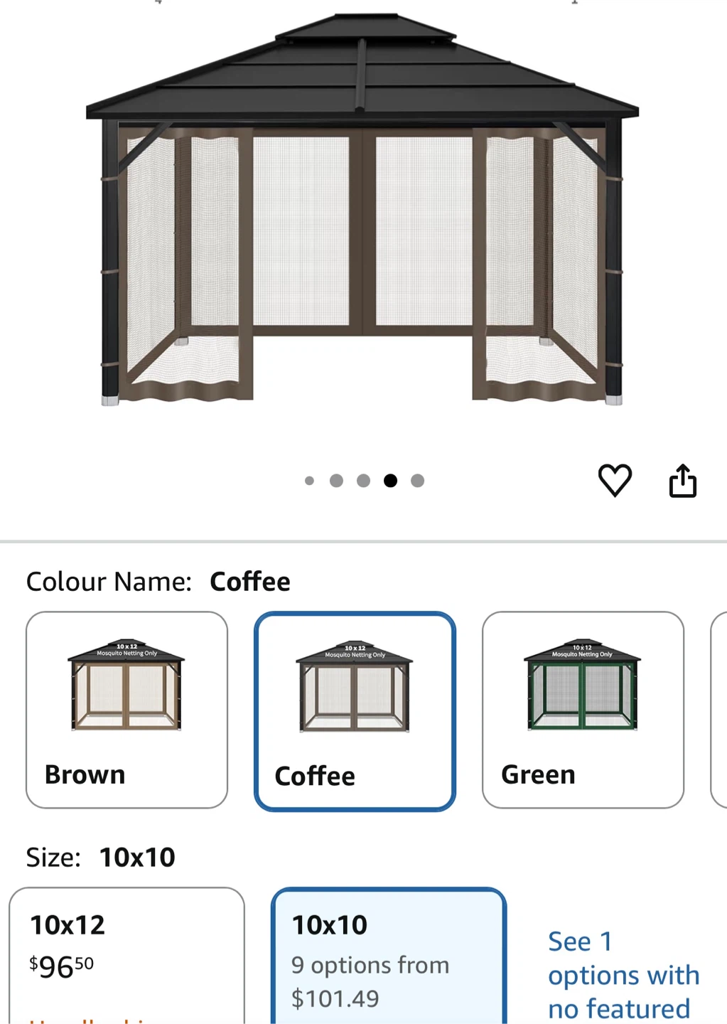 Garden Yard Backyard Mosquito Netting Only (10x10, Coffee) - photo 4