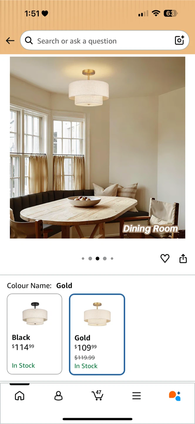Gold Tiered Drum Semi-Flush Mount Ceiling Light Fixture - photo 4