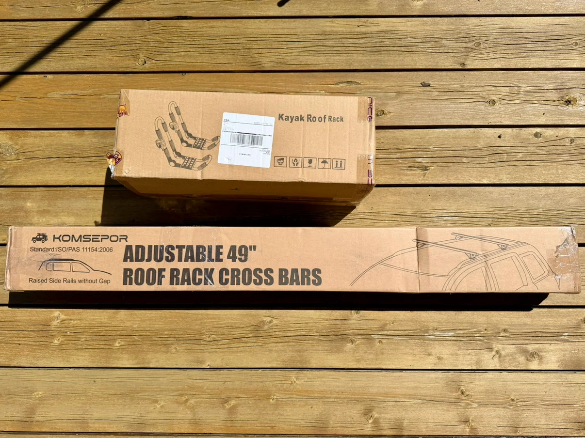 KOMSEPOR Adjustable 49" Roof Rack Cross Bars with Kayak Rack