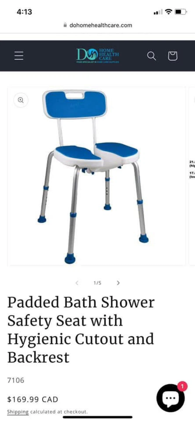 Home Health Care Padded Bath Shower Safety Seat with Backrest - photo 3