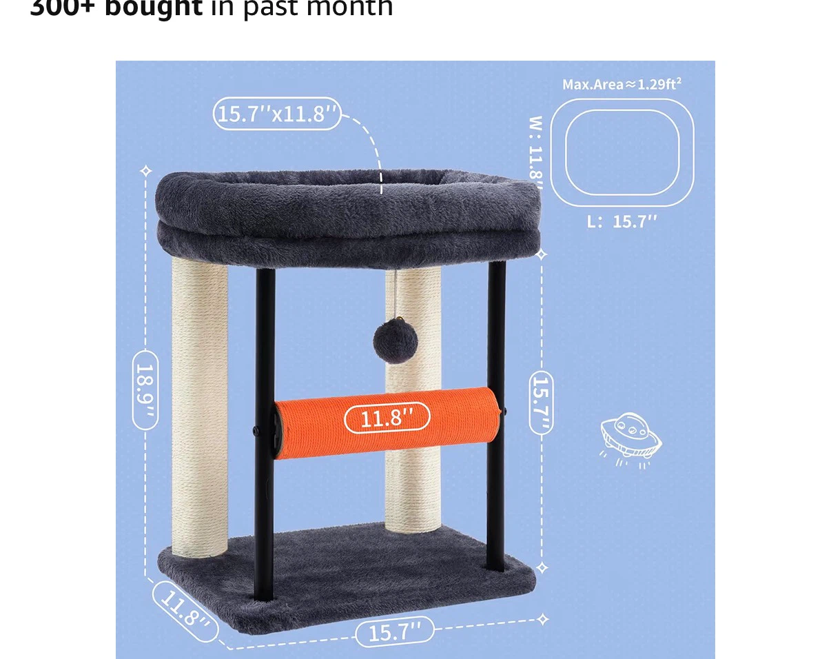 Cat Tree with Plush and Sisal - photo 4