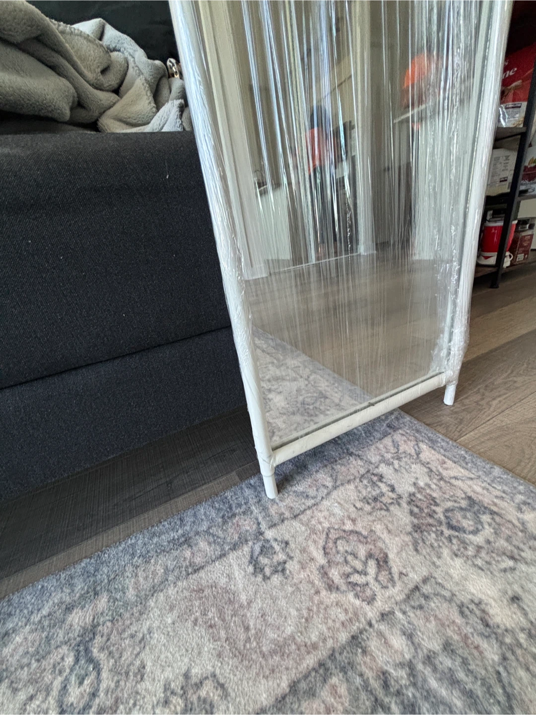 IKEA White Full Length Mirror with Stand - photo 3