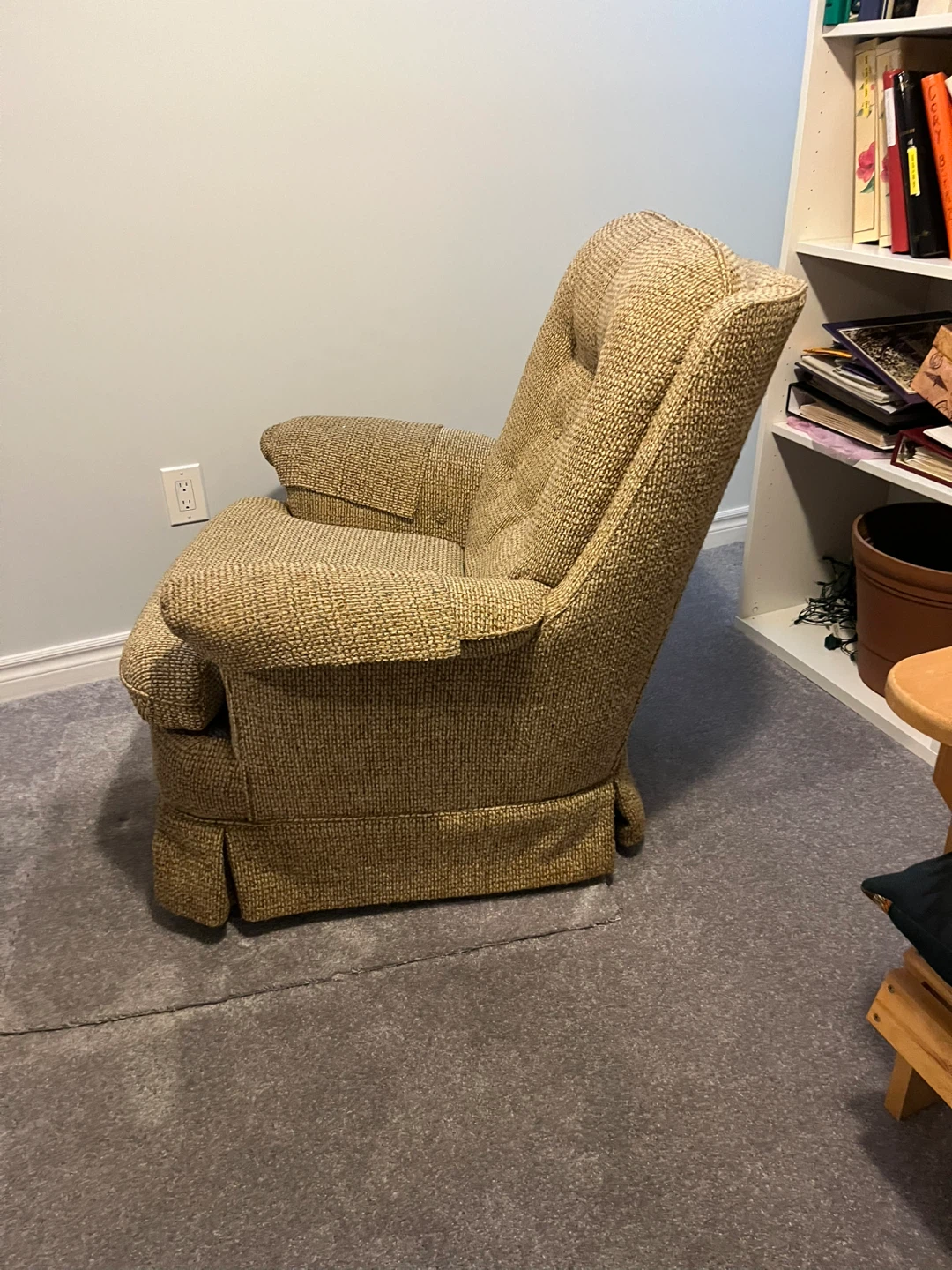 Brown/Beige Tweed Accent rocking Chair - photo 4