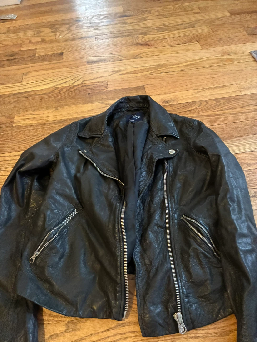 Madewell Black Genuine Leather Moto Jacket