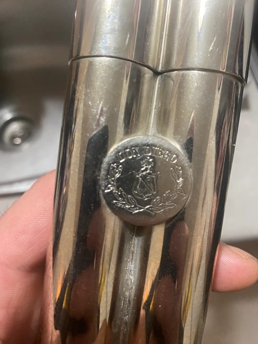 Vintage Metal Cigar Tube Holder and flask - photo 2