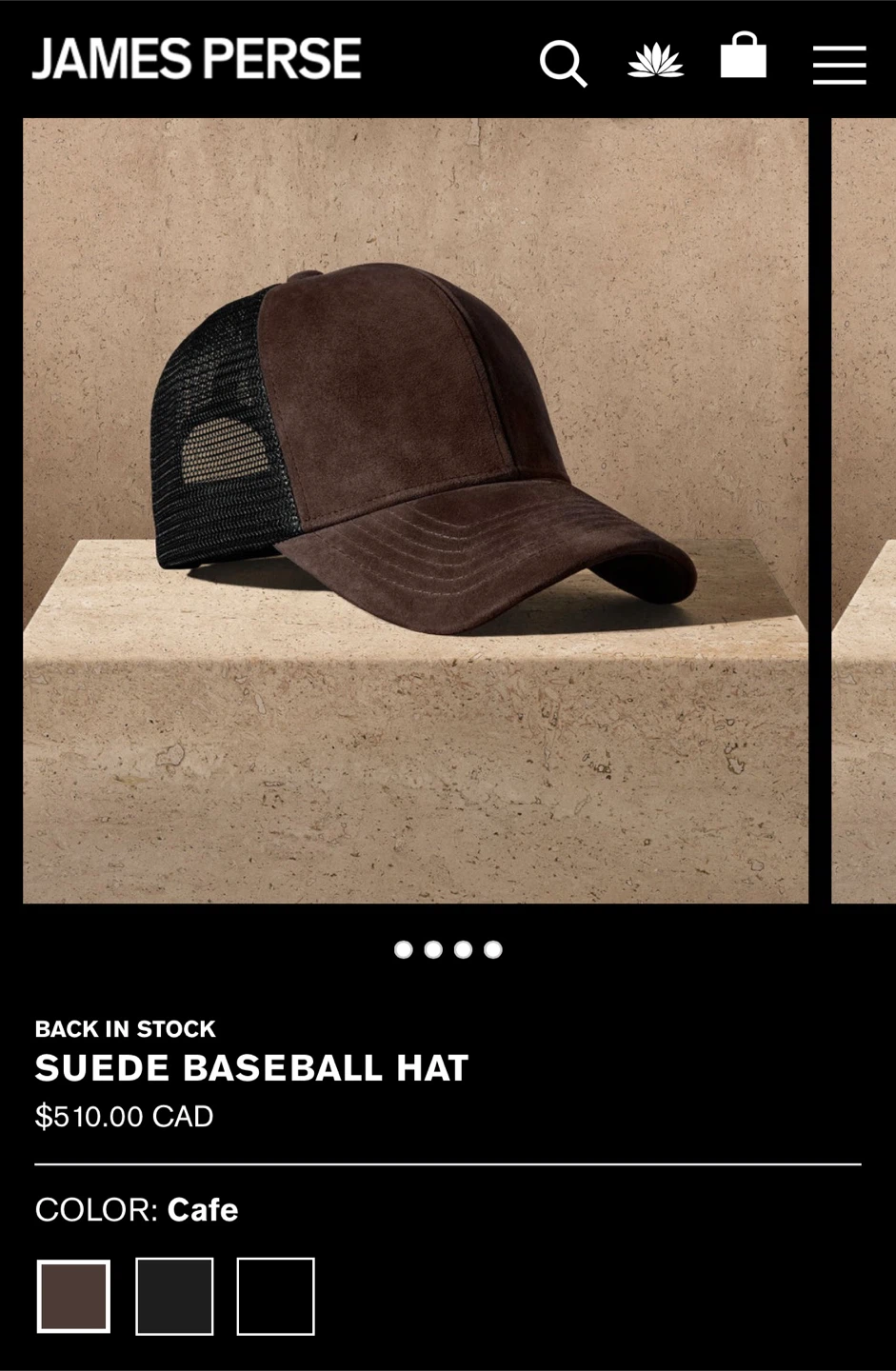 James Perse Suede Baseball Hat - Cafe