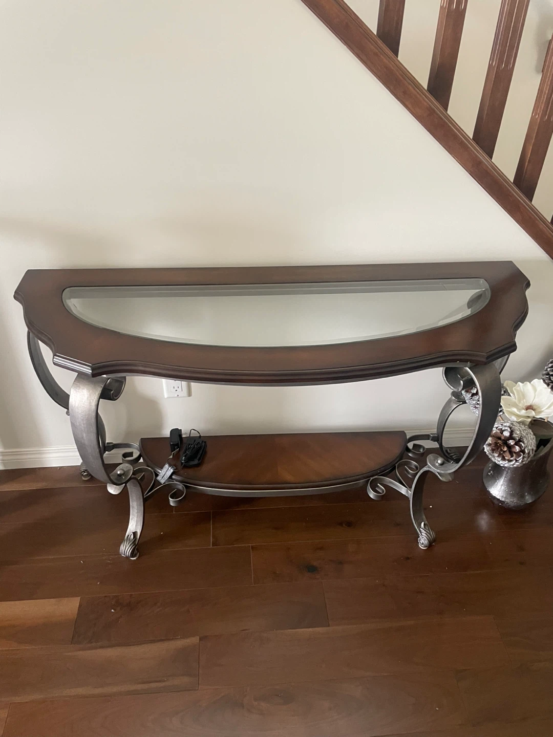 Console Table with Glass Top
