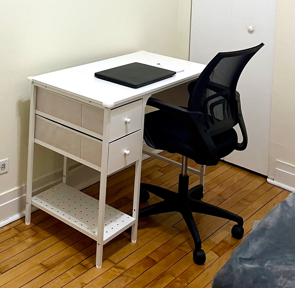 White Desk + Office Chair Combo — Home Office/Dorm Set - photo 2